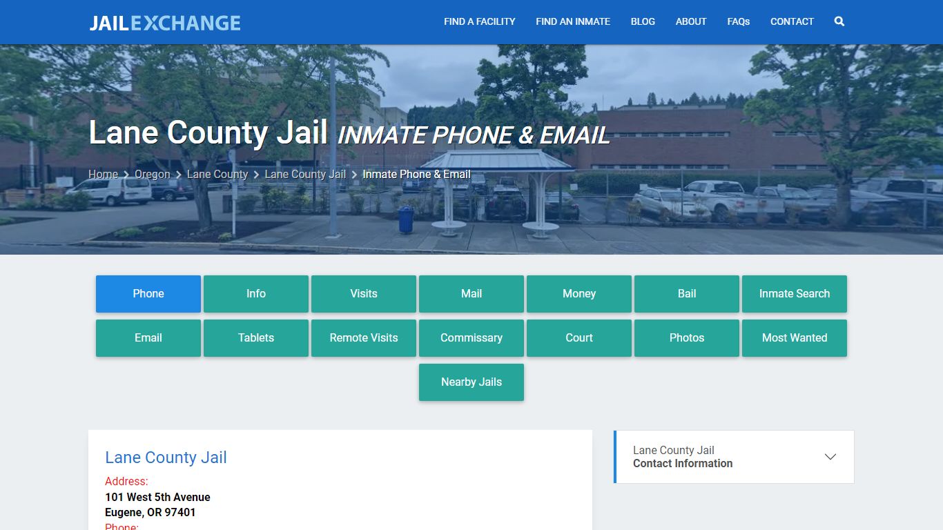 Inmate Phone - Lane County Jail, OR - Jail Exchange